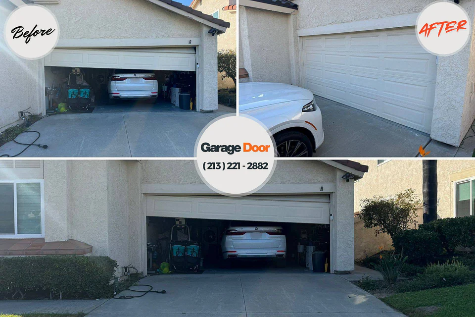 Before and after: garage door repair Wetumpka, AL